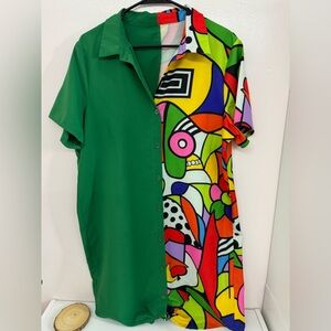 Colorful Abstract Button-Up Shirt